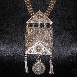 Goldette - 1960/70's Vintage Locket Necklace - Geometric Statement Piece